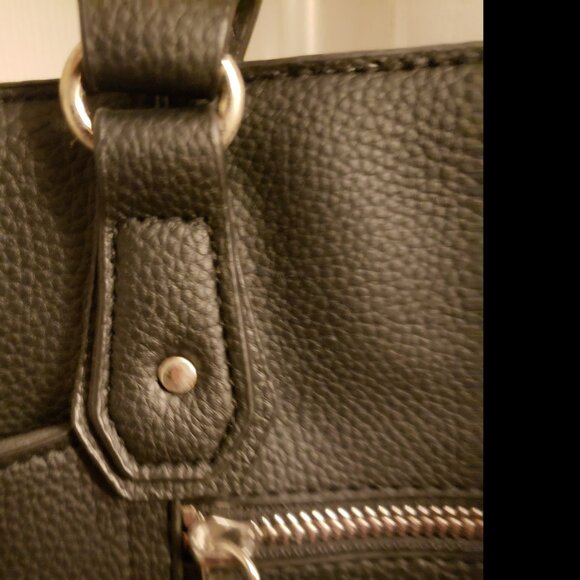 Rosetti Bags Black Double Handle Bag Purse Silvertone Pocket Zipper Closure NWT - Picture 13 of 15